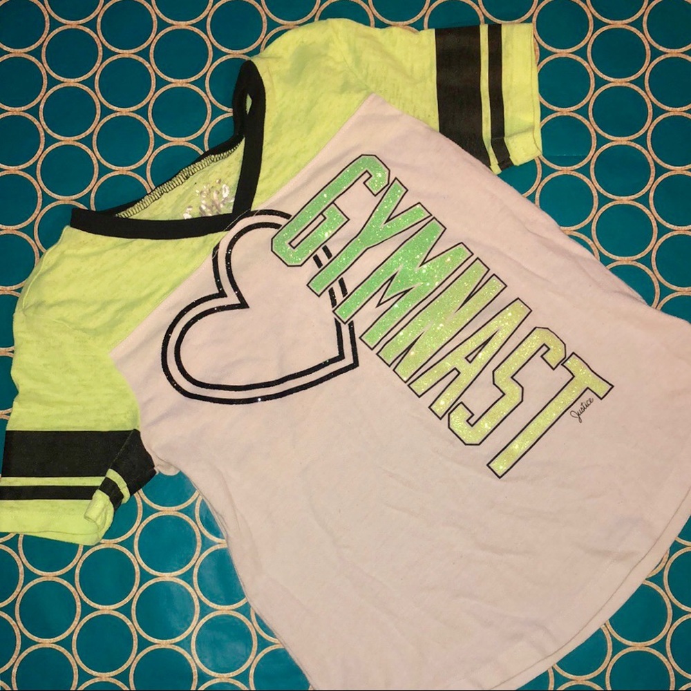 Cute justice gymnast tee